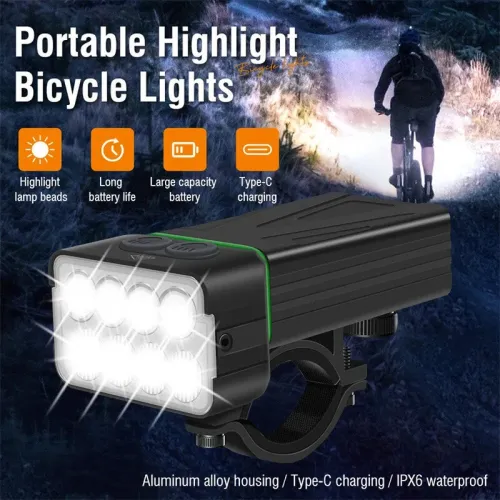 BIKIGH8 LEBike Headlight 900Lm Brightness Dual Distance Beams 4000mAh Battery USB Rechargeable IPX6 Waterproof Rotatable Flashlight for Cycling Camping Fishing