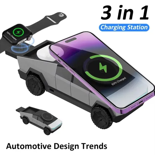 3 in 1 CyberDock Multi-Function Wireless Charger Fast Charging Station Magnetic Phone Stand For IPhone 16 15 Pro Max Apple Galaxy Watch Airpods Pro