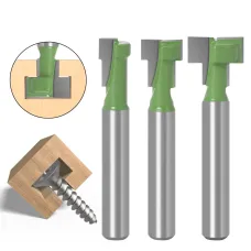 6mm 1/4" Shank T-Track Slotting & T-Slot Keyhole Cutter Router Bit Steel Handle 5/16" 3/8'' & 1/2'' Length Cutter For Wood