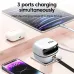 65W 3-Port USB Charger Come with Retractable Cable Type-C Cable+USB-A+Type-C Fast Charging Wall Charger Adapter EU Plug for iPhone 17 17Pro 16 Pro Max 15 14 13 for Huawei Mate XTs for Xiaomi 17pro for Samsung Galaxy S25 Ultra for OPPO for VIVO