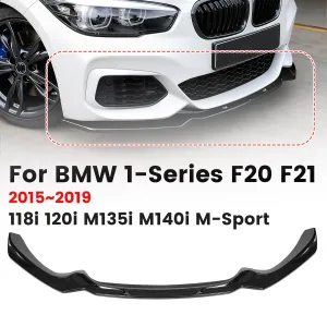 For BMW 1-Series F20 F21 2015~2019 118i 120i M135i M140i M Performance Front Bumper Lip Car Diffuser Body Spoiler Kit