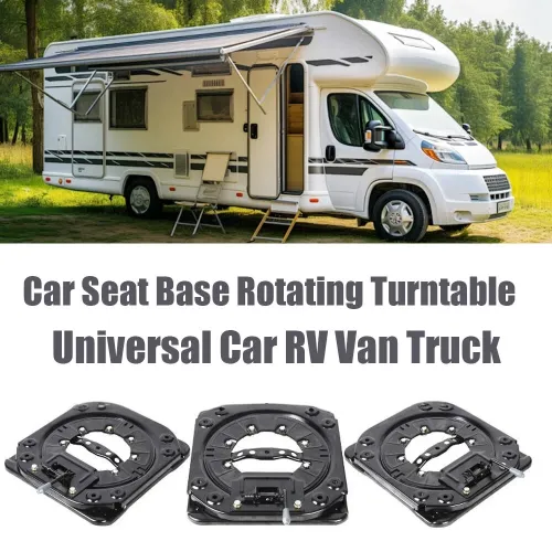 Car Seat Swivel Base Rotating Turntable 360 Cold Rolled Steel Black Adjustable Seat Rotation Universal For RV Van Truck Car