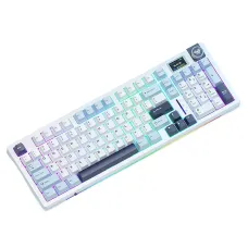 AULA S98 Tri-mode Mechanical Keyboard with LCD Screen and Knob Fully Hot-swappable Keys Gasket Structure PBT Keycaps RGB Backlit 2.4G/bluetooth/Wired Gaming Keyboard