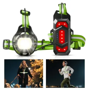 WESBIKING 500LM Running Light Type-Charging IPX4 Waterproof Cycling Frontlight Climbing Lamp Chest Warning Light for Night Safety