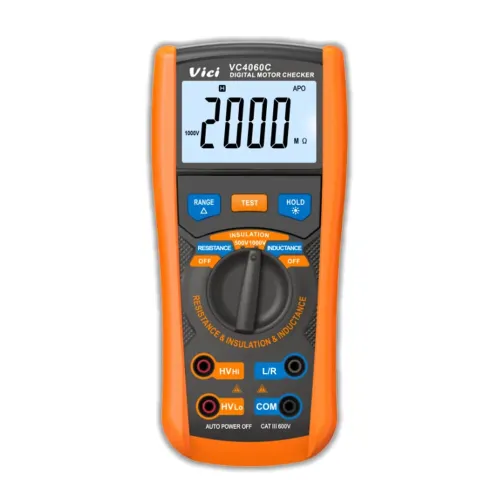 Digital Motor Checker VC4060C 3-in-1 Tester Insulation Resistance DC Resistance Inductance Auto Power Off Backlit Screen Electrical Installation Equipment Maintenance