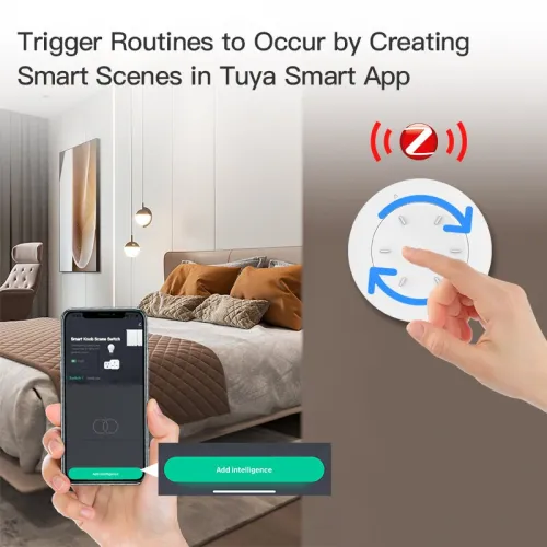 Tuya Zigbe Smart Knob Wireless Scene Switch Button Control Dimmer Battery Powered Automatic Scene Smart Life APP