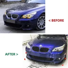 Front Bumper Lip Splitter Spoiler Diffuser ABS Body Kit Cover For BMW E60 E61 2005-2010 5 Series 525i 530i 540i 550i M Sport