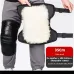 Premium PU Leather Insulated Adjustable Winter Knee Guards Reinforced Metal Clasp Windproof Thick Lamb Wool Motorcycle Leg Protector