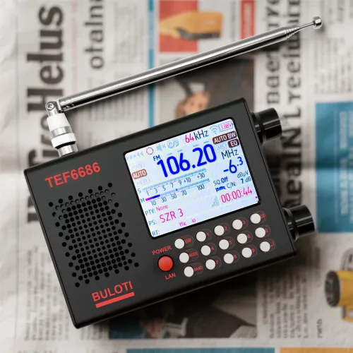 TEF6686 Full Band Radio DSP Receiver FM AM Shortwave Automotive Grade Chip 2.8 Inch LCD RDSType C Rechargeable