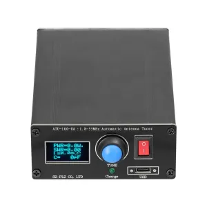 ATU-10-0A 20W 1.8-30MHz Mini Automatic Antenna Tuner OLED Display Aluminum Alloy Outcase with1800MAh Battery ATU Antenna Tuner