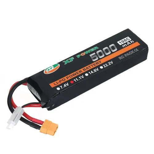 XF POWER 11.1V 5000mAh 100C 3S LiPo Battery XT60 Plug with T Deans Plug for RC Drone