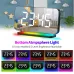 Large Screen Electronic LED Mirror Clock Colorful RGB Display Colorful Night Light Radio Projection Clock Led Electronic Clock Desktop Alarm Clock