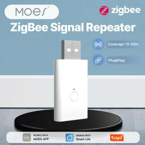 MOES Tuya ZigBee3.0 Signal Repeater Amplifier USB Port Range Extender Smart Home Device Expand Wireless Work with ZigBe Gateway for Smart Life APP