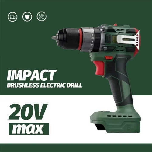 20V Impact Electric Drill Dual Speed Brushless Lithium Battery 25+3 Torque Multifunction High Power Cordless Drill Tool