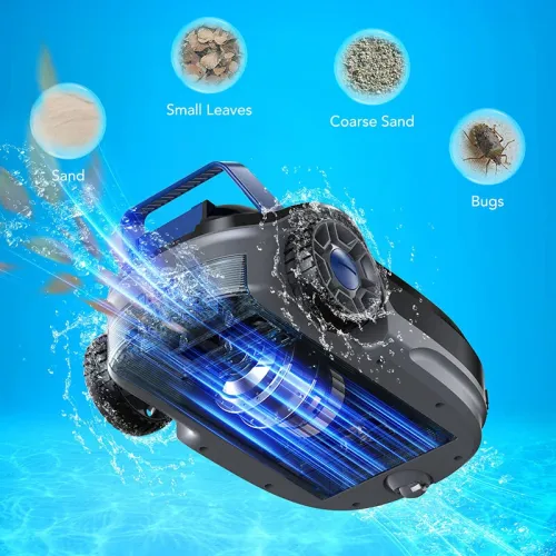 UDirect Vimily S1 Cordless Pool Robot Vacuum, Robotic Pool Rechargeable Cleaner for Above Ground & In-Ground Swimming Flat Pools, Lasts 120 Mins, Automatic Self-Parking & Obstacle Avoidance