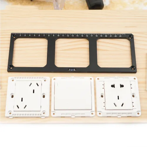 Aluminum Switch Socket Installation Template 86 Type Wall Outlet Mounting Guide for Woodworking No Electricity Needed Precision Router Template for Cabinet and Board Slotting