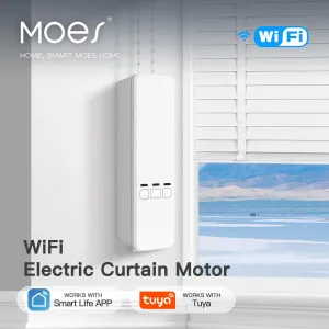 MOES Tuya WiFi Smart Curtain Motor Electric Chain Roller Blinds Shade Shutter Drive RF Remote Kit Smart Life App