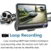 4 Inch 3 Channel Dash Cam Full HD 1080P Front Rear Interior Car Camera Night Vision 170 Degree Wide Angle G-Sensor Loop Recording Parking Monitor