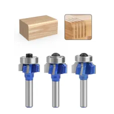 3PCS 6mm 8mm 1/4"Shank Z4 Corner Round Router Bit R1 R2 R3 Trim Edging Woodworking Mill Classical Cutter Bit