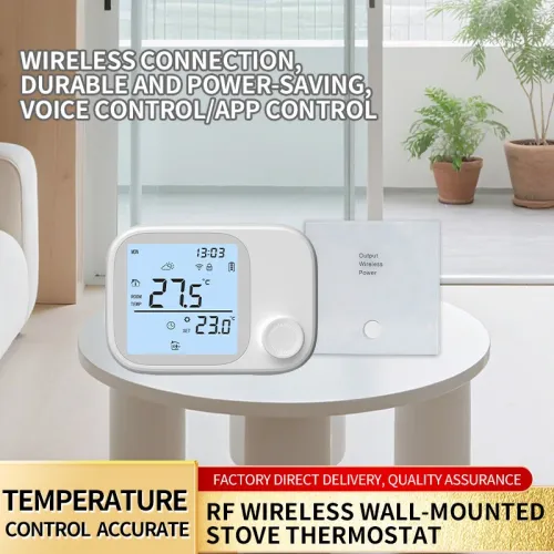 WiTH6 Smart WiFi Wireless Boiler Thermostat RF433 7 Day Programmable LCD Display Child Lock Smart Thermostat Voice Control with Alexa Google Home