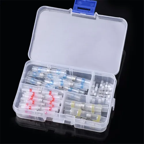 50/100PCS Solder Seal Heat Shrink Tube Butt Wire Connectors Waterproof Terminals Available in 4 Sizes Tinned Copper Material Ideal for Marine and Automobile Applications