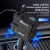 A1 4-in-1 Retractable 120W 2-Port USB PD Car Charger with iP+Type-C Telescopic Cable Support PD QC3.0 AFC MTK FCP Fast Charging with Digital Display for iPhone 16 16 Pro 15 14 13 Pro Max for Huawei Mate XT for Samsung Galaxy Z Flip6
