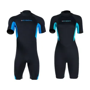 DIVE&SAIL Shorty Warm Wetsuit 1.5mm Neoprene Back Zip UPF50+ Sun Protection Soft Skin-Friendly Breathable Quick Dry Diving Suit for Snorkeling Surfing Kayaking Swimming