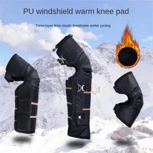 Winter Motorcycle Leggings Guard Warm Windproof Knee Pads Adjustable Strap Cycling Riding Thickened Leg Warmers