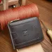 BULLCAPTAIN Retro Solid Cowhide Leather Zipper Men's Wallet Two-fold Money Clip RFID Multi-card Credit Holder