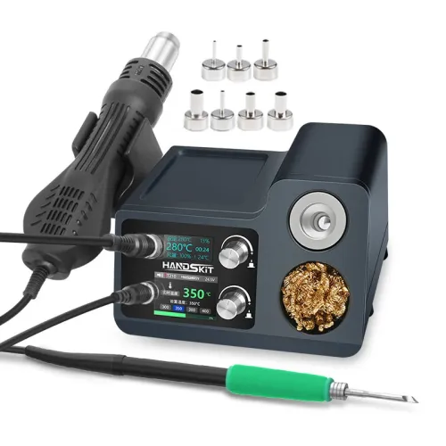 HANDSKIT S810 S812 Two In One Soldering Station Dual Screen 700W Hot Air Gun Adjustable Temperature Rapid Heating Quiet Operation Brushless Airflow Low Noise Soldering And Desoldering Tool