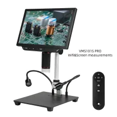 10.1 inch Video Microscope Large Anti-glare IPS Screen Coin Microscope with 13MP Camera 1X-8X 4K HD Video/Photo USB Microscope for Android/iOS for Soldering Coin Collection