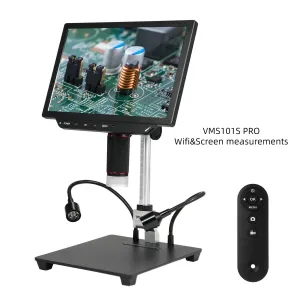 10.1 inch Video Microscope Large Anti-glare IPS Screen Coin Microscope with 13MP Camera 1X-8X 4K HD Video/Photo USB Microscope for Android/iOS for Soldering Coin Collection