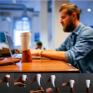 IPRee 230ML Creative Goat Horns Coffee Mug Vacuum Cup Thermos Flask Tea Cups Travel Couple Water Bottle with Rope Cold Cup Tumbler