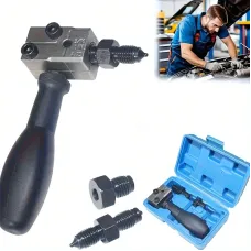 Universal Brake Line Flaring Tool Kit Steel 3/16 Inch Double-Sided Flare Tool 45 Degree Automotive Brake Line Repair Precision Crimping Tool Portable