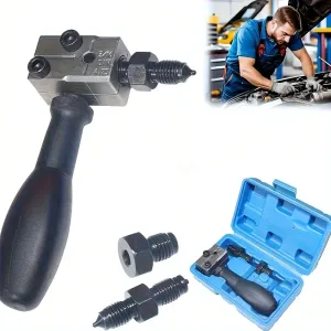 Universal Brake Line Flaring Tool Kit Steel 3/16 Inch Double-Sided Flare Tool 45 Degree Automotive Brake Line Repair Precision Crimping Tool Portable