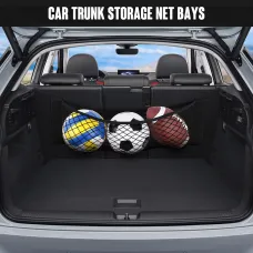 Car Trunk Organizer Mesh Net Double Mesh Trunk Storage Mesh Bag Fire Extinguisher Fixed Mesh Finishing Storage Elastic Strap