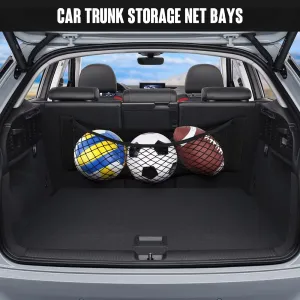 Car Trunk Organizer Mesh Net Double Mesh Trunk Storage Mesh Bag Fire Extinguisher Fixed Mesh Finishing Storage Elastic Strap