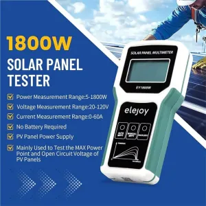 EY-1800W Solar Panel Tester Solar MPPT Meter Multimeter 5-1800W Power Range 20-120V Voltage 0-60A Current LCD Display Safe Multi-Protection Portable Design