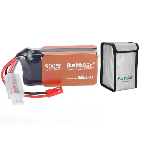 EU/USA DirectISDT BattAir 2nd Gen 7.4V 900mAh 30C 2S Smart LiPo Battery Wireless APP Control JST Plug for Axial 1/24 SCX24 RC Drones Airplane Cars