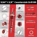 Woodworking Step Drill Bit Countersink Drill Bit with Adjustable Depth Stop 82 Degree Carbide Tipped with Replaceable Pilot Drill Bit1/4" Quick Release Hex Shank for Woodworking Pilot Screw Holes