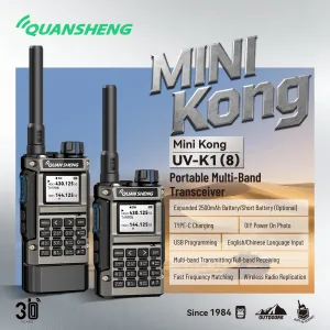 Quansheng UV-K1(8) 5W High Power Walkie Talkie Type-C Charging Multi-Band Aviation NOAA Weather Receiver DIY Customization Portable Two-Way Radio