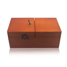 Brown Classic Wooden Useless Box Interactive Perpetual Machine Toy for Kids and Adults