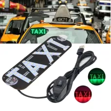 LED Sign for Car, LED Taxi Light Sign 7.49''x2.48''LED Panel USB 12V LED Sign for Car Red Green Dual Colors