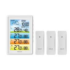BALDR 3 Sensors Weather Station Wireless Indoor Outdoor Thermometer with Alarm Clock / Calendar / Weather Forecast