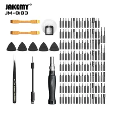 Jakemy 145PCS Precision Screwdriver Set with Comprehensive Repair Kit with 132 CR-V Bits, Anti-Slip Handle, Adjustable Extension Bar