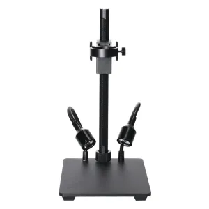 HAYEAR Aluminum Digital Microscope Stand Industrial Camera Monocular Lens Lift Repair Workbench Black