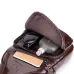 BULLCAPTAIN Men Multi-Pocket Leather Chest Bag Casual Sports Multifunctional Large Capacity Crossbody Shoulder Bag