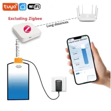 ME201W ZigBe/WiFi Tuya App Ultrasonic Water Level Sensor High Precision ZigBe Remote Liquid Level Meter Smart Home