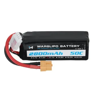 MARSLIPO 11.1V 2800mAh 50C 3S Lipo Battery XT60 Plug for RC Drone