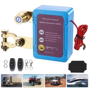 Remote Battery Disconnect Switch 12V 240A Smart Kill Switch Automatic Power Cut-Off Low Power Consumption for Cars Trucks RVs Boats ATVs Negative Terminal Compatibility